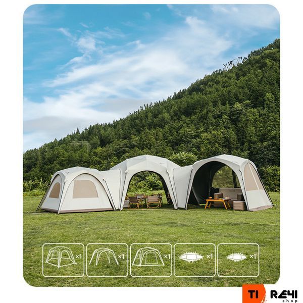 Тент для кемпинга Naturehike CNK230WS014, 4.6 м * 4,0 м, бежевый 6927595794685 фото