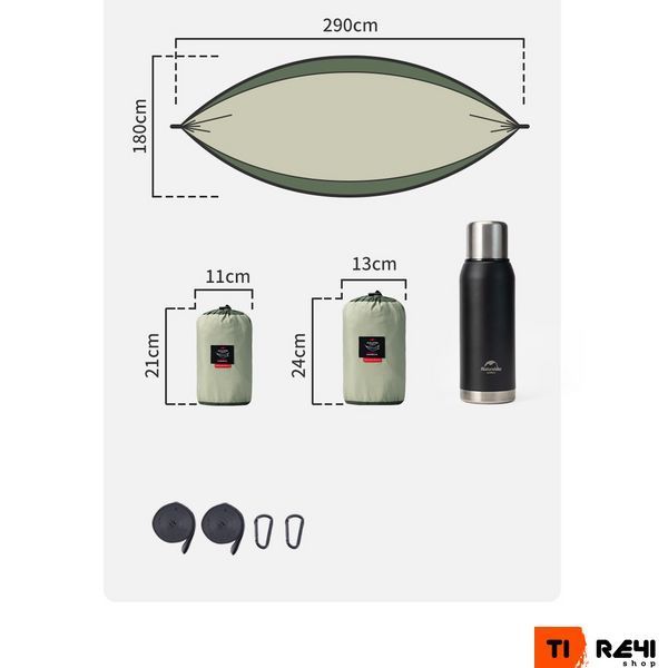 Гамак Naturehike одинарний NH21DC011, оливковий 6927595713600 фото