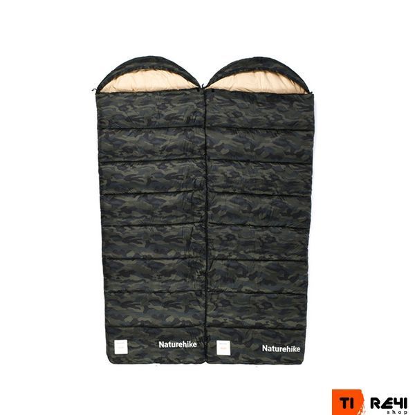 Спальний мішок з капюшоном Naturehike M320 CNK2350WS023, зелений камуфляж, лівий 6975641889199 фото