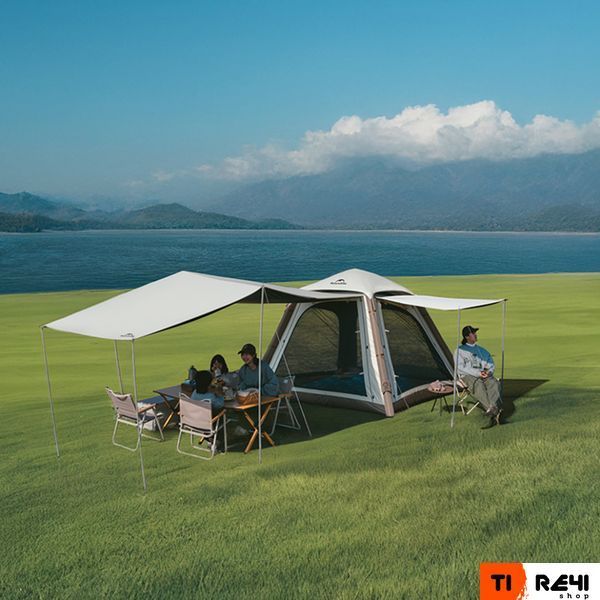 Палатка четырехместная автоматическая надувная с тентом Naturehike Ango CNK2550WS017, коричневая 6977465869852 фото