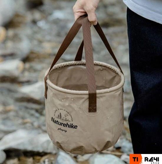 Складное ведро для воды из ПВХ Naturehike NH20SJ040, 10&nbsp;л,&nbsp;светло-коричневый 6927595764619 фото