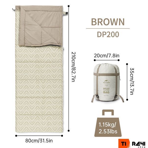 Спальный мешок Naturehike DP200 CNK2300SD012, бежевый 6976023923586 фото