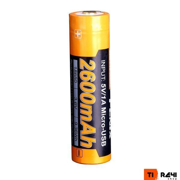 Акумулятор 18650 Fenix (2600 mAh) micro usb зарядка ARB-L18-2600U фото