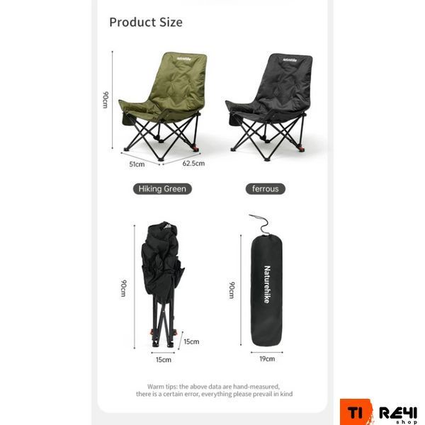 Стул складной Naturehike CNK2450JJ020, оливковый зеленый 6975641880080 фото