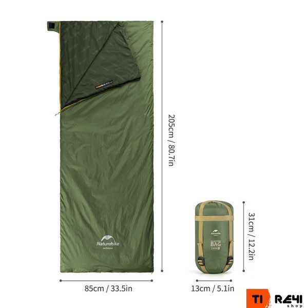Спальный мешок Naturehike LW180 Mini NH21MSD04, левый, XL, темно-зеленый 6975641884361 фото