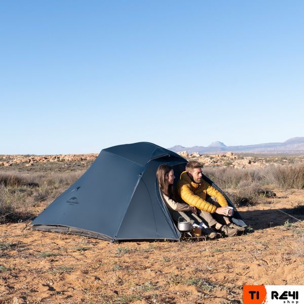 Палатка сверхлегкая трехместная с футпринтом Naturehike Cloud Up 3 UL NH18T030-T-T, 20D, темно-синяя 6927595783290 фото