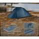 Палатка сверхлегкая трехместная с футпринтом Naturehike Cloud Up 3 UL NH18T030-T-T, 20D, темно-синяя 6927595783290 фото 6