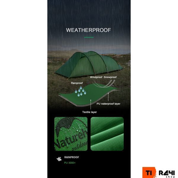 Палатка трехместная Naturehike Opalus, UL, NH17L001-L, светло-зеленая 6976023924781 фото