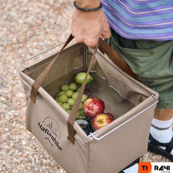 Складной контейнер для воды из ПВХ Naturehike CNH22SN002, 20л, темно-зеленый 6927595794951 фото