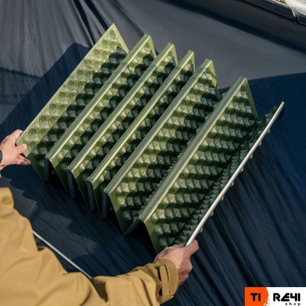 Килимок туристичний складаний одномісний IXPE Naturehike CNK2650WS010 з алюмінієвою плівкою, 185x56x2.3 см, зелений 6977465865687 фото