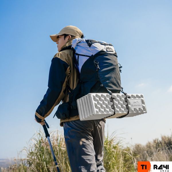 Килимок туристичний складаний одномісний IXPE Naturehike CNK2650WS010 з алюмінієвою плівкою, 185x56x2.3 см, зелений 6977465865687 фото