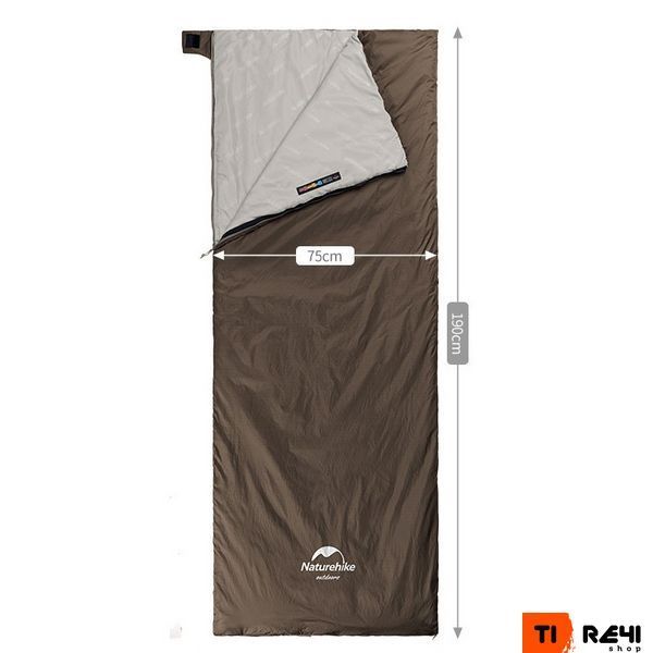 Спальник сверхлегкий Naturehike Summer LW180 NH21MSD09 правый, (15&deg;C), p-p M, коричневый 6927595777954-R фото