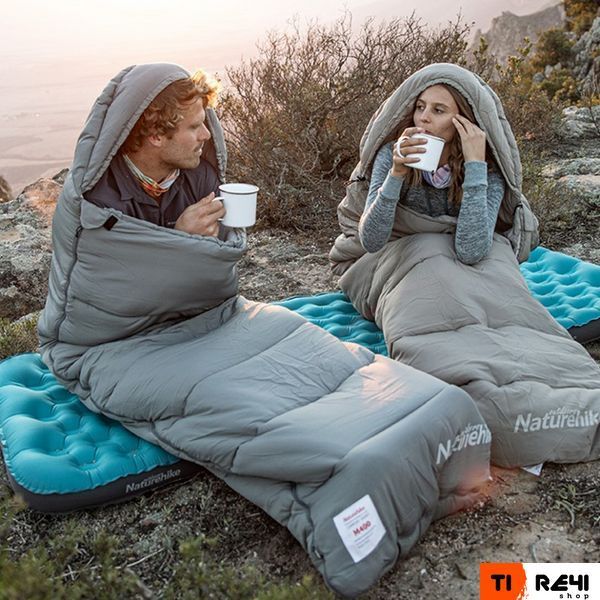 Спальный мешок с капюшоном с обычным мешком для хранения Naturehike M300 CNK2350WS023, серый, правый 6927595775981 фото