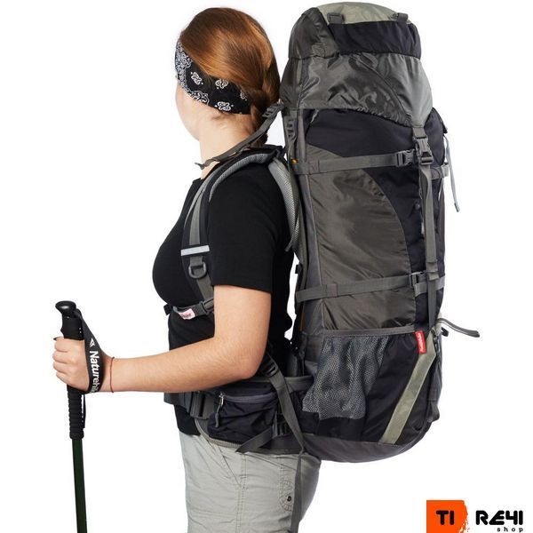 Рюкзак туристичний Naturehike NH70B070-B, 70 л + 5 л, чорно-сірий 6927595709009 фото