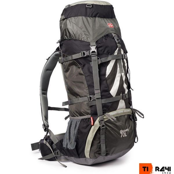 Рюкзак туристичний Naturehike NH70B070-B, 70 л + 5 л, чорно-сірий 6927595709009 фото
